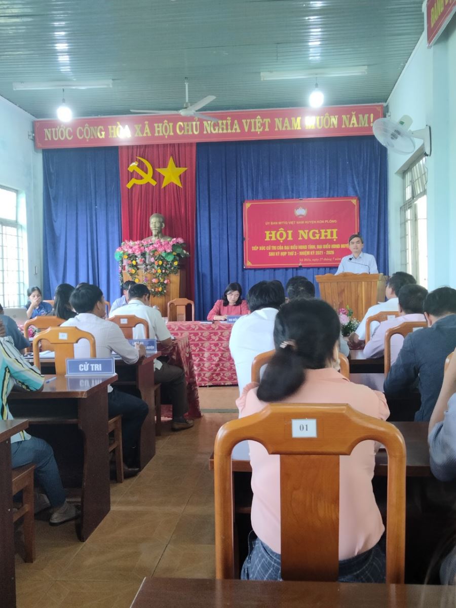 Sáng 27/7/2022 xã tổ chức hội nghị tiếp xúc cử tri với tổ đại biểu HĐND tỉnh và huyện sau kỳ họp thứ 3, nhiệm kỳ 2021-2026